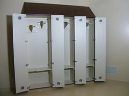 Photo of custom endoscopy storage cabinets with cherry finish